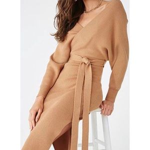 Surplice Sweater Dress